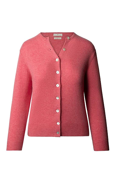 Ladies 2-Ply Cashmere Crop Cardigan