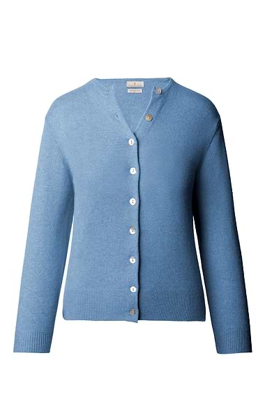 Ladies 2-Ply Cashmere Crop Cardigan