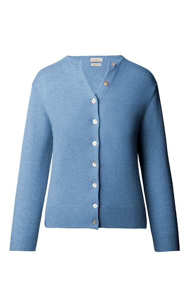 Ladies 2-Ply Cashmere Crop Cardigan