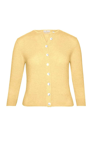 Ladies 2-Ply Cashmere Crop Cardigan