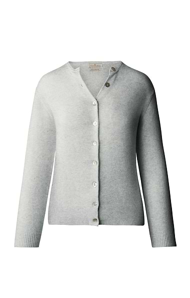 Ladies 2-Ply Cashmere Crop Cardigan
