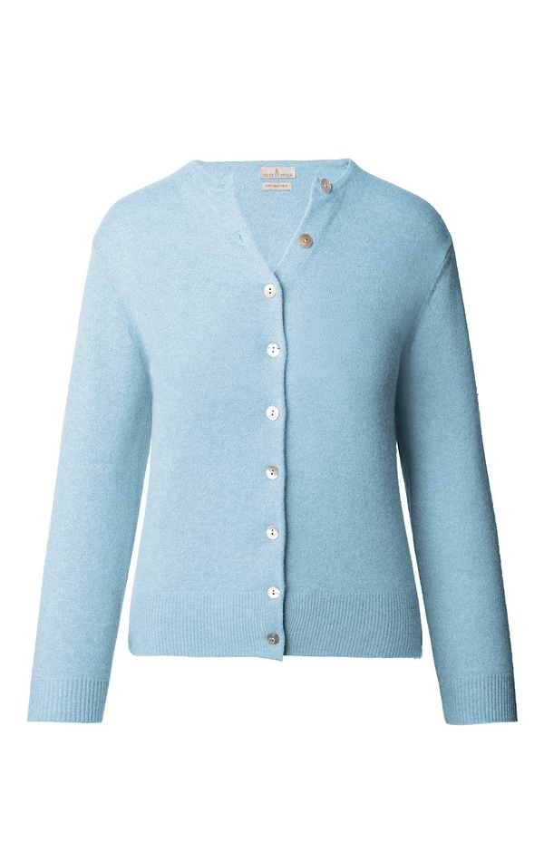 Ladies 2-Ply Cashmere Crop Cardigan