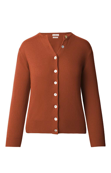 Ladies 2-Ply Cashmere Crop Cardigan