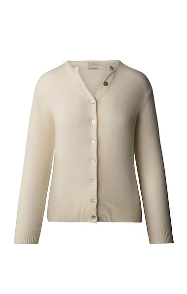 Ladies 2-Ply Cashmere Crop Cardigan