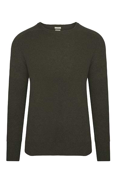 Men's Pure Cashmere Ribbed Crew Neck Jumper