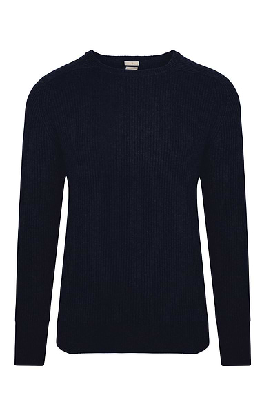 Men's Pure Cashmere Ribbed Crew Neck Jumper