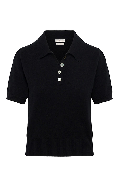 Ladies Two-Ply Cashmere Short Sleeve Polo