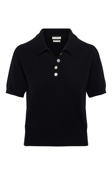 Ladies Two-Ply Cashmere Short Sleeve Polo
