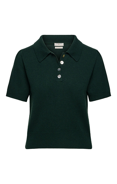 Ladies Two-Ply Cashmere Short Sleeve Polo
