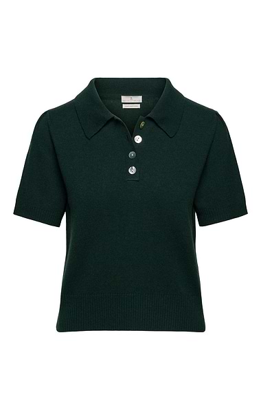 Ladies Two-Ply Cashmere Short Sleeve Polo
