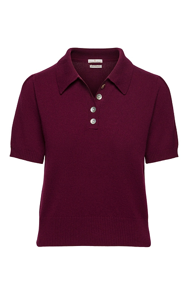 Ladies Two-Ply Cashmere Short Sleeve Polo