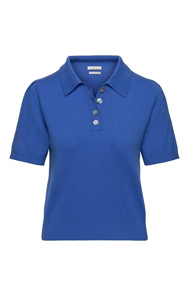 Ladies Two-Ply Cashmere Short Sleeve Polo
