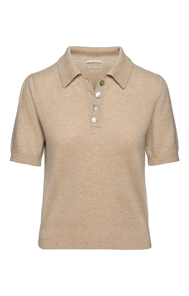 Ladies Two-Ply Cashmere Short Sleeve Polo