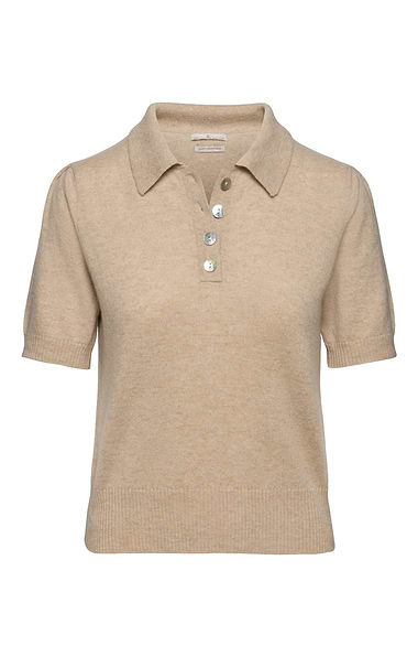 Ladies Two-Ply Cashmere Short Sleeve Polo