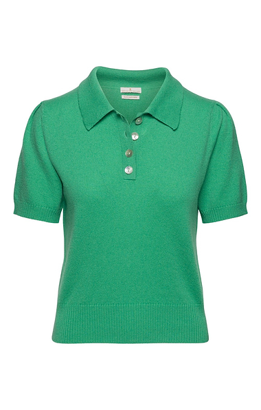 Ladies Two-Ply Cashmere Short Sleeve Polo