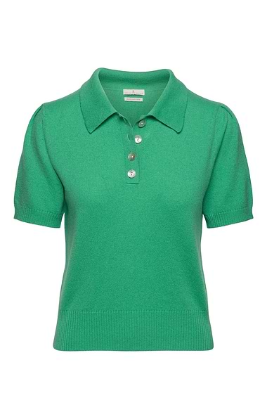 Ladies Two-Ply Cashmere Short Sleeve Polo