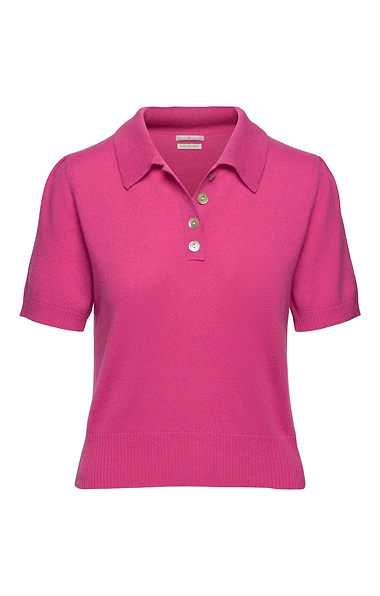 Ladies Two-Ply Cashmere Short Sleeve Polo