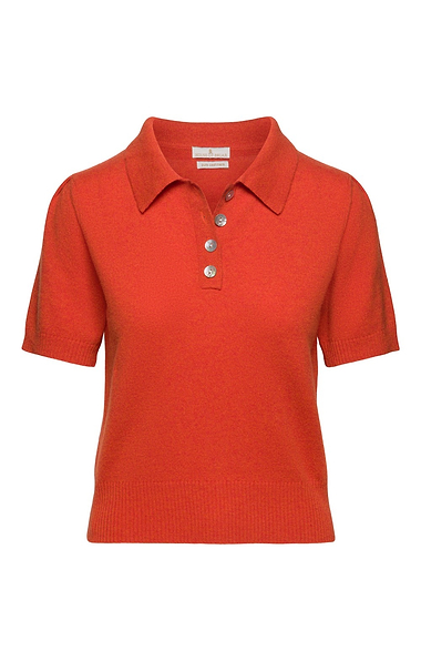 Ladies Two-Ply Cashmere Short Sleeve Polo