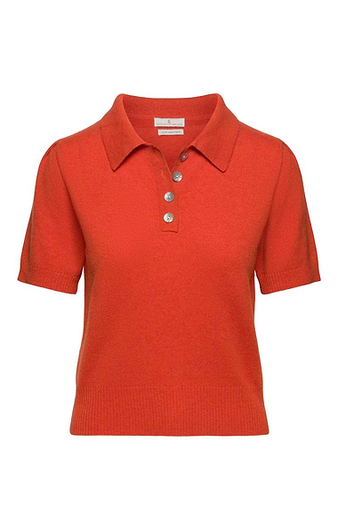 Ladies Two-Ply Cashmere Short Sleeve Polo