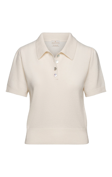 Ladies Two-Ply Cashmere Short Sleeve Polo