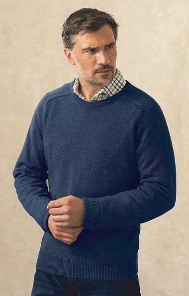 Men's House of Bruar 2-ply Lambswool Crew Neck