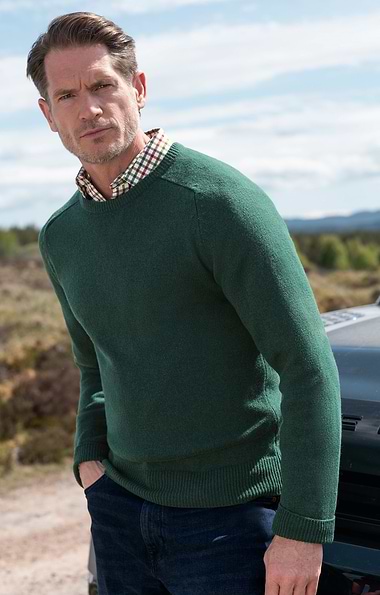 Men's House of Bruar 2-ply Lambswool Crew Neck