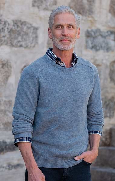 Men's House of Bruar 2-ply Lambswool Crew Neck