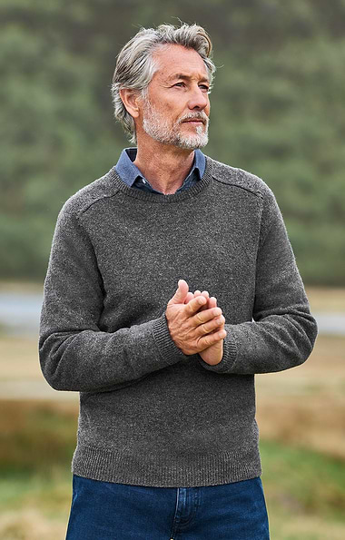 Men's House of Bruar 2-ply Lambswool Crew Neck