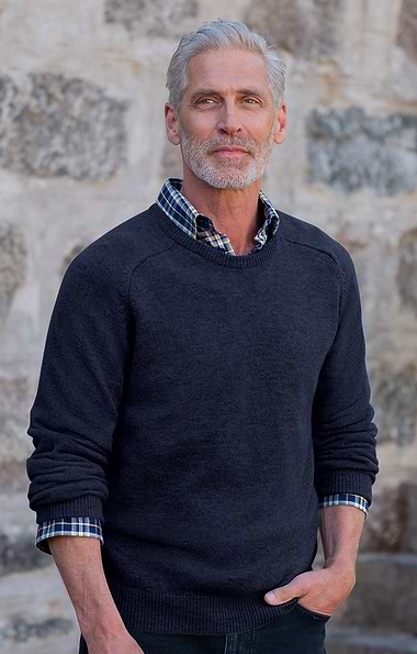 Men's House of Bruar 2-ply Lambswool Crew Neck