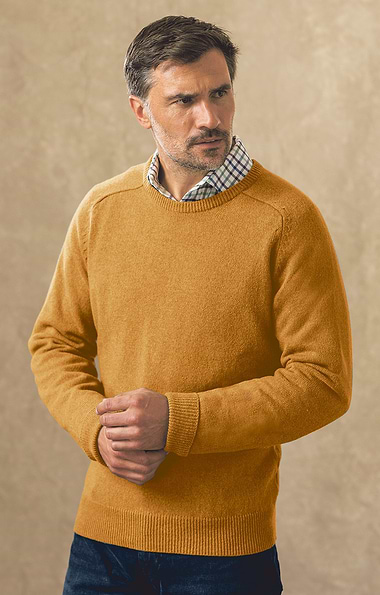 Men's House of Bruar 2-ply Lambswool Crew Neck