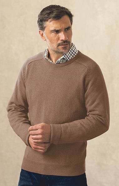 Men's House of Bruar 2-ply Lambswool Crew Neck