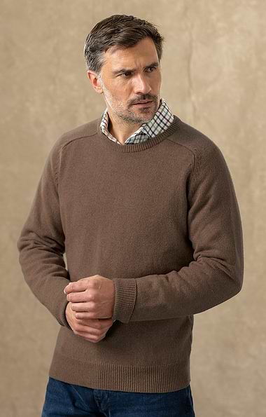 Men's House of Bruar 2-ply Lambswool Crew Neck