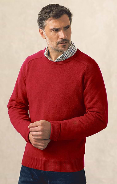 Men's House of Bruar 2-ply Lambswool Crew Neck