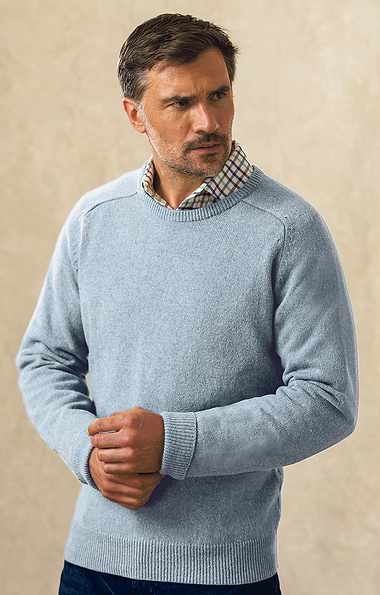 Men's House of Bruar 2-ply Lambswool Crew Neck