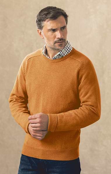 Men's House of Bruar 2-ply Lambswool Crew Neck