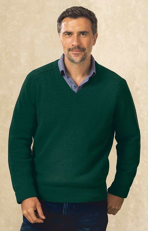 Men's 2-Ply Lambswool V-Neck