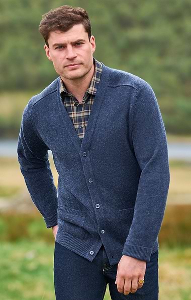 Men's House of Bruar 2-Ply Lambswool V-Neck Cardigan