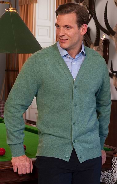 Men's House of Bruar 2-Ply Lambswool V-Neck Cardigan