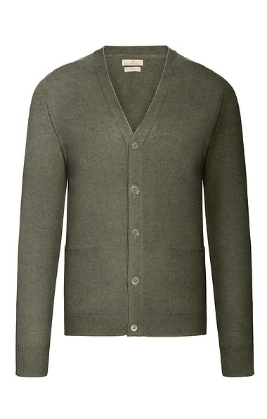 Men's House of Bruar 2-Ply Lambswool V-Neck Cardigan
