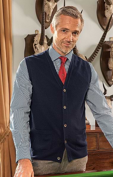 House of Bruar Men's 2-Ply Lambswool Waistcoat