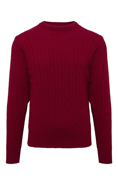 Men's Lambswool Cable Knit Crew Neck Jumper