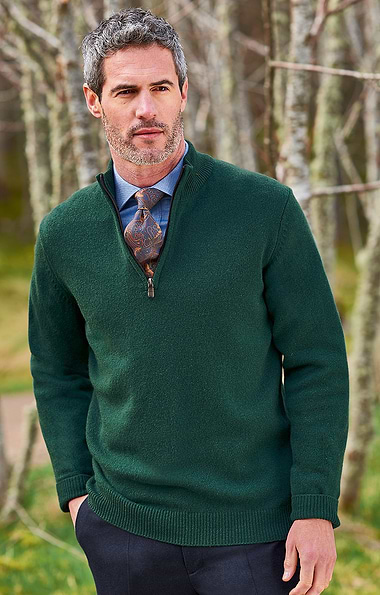 Men's Country Lambswool T-Zip Sweater