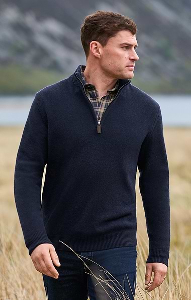 Men's Country Lambswool T-Zip Sweater