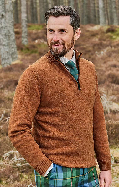 Men's Country Lambswool T-Zip Sweater