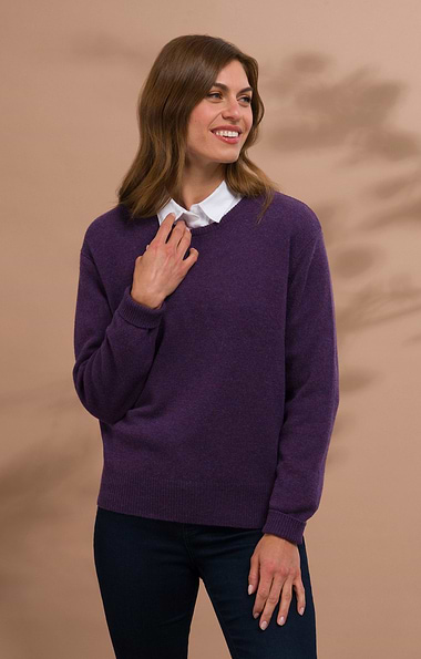 Ladies House of Bruar Lambswool Crew Neck Jumper