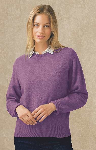Ladies House of Bruar Lambswool Crew Neck Jumper