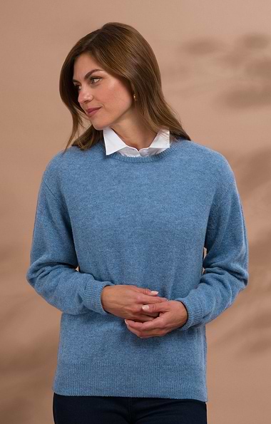 Ladies House of Bruar Lambswool Crew Neck Jumper