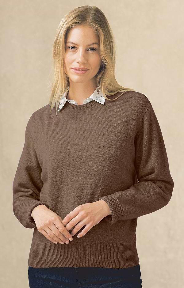 Ladies House of Bruar Lambswool Crew Neck Jumper