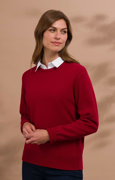 Ladies House of Bruar Lambswool Crew Neck Jumper