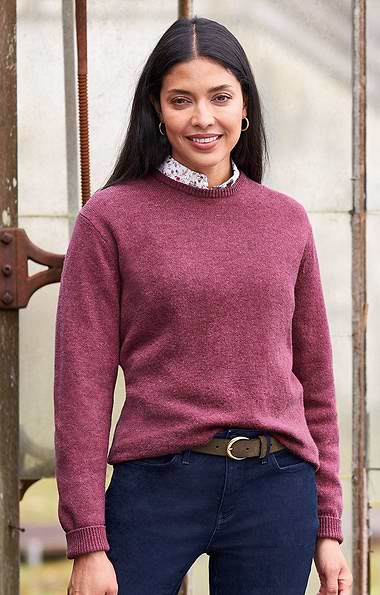 Ladies House of Bruar Lambswool Crew Neck Jumper